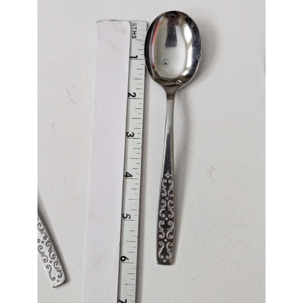 Vtg MCM Stainless Imperial Scroll Cadiz Japan Flatware Spoons Forks (Lot of 21)